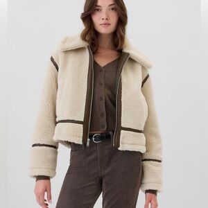 GAP Cream and Brown Teddy Jacket